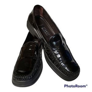 Stuart Weitzman Patent Leather Loafers Driving Shoes Black Size 8 AA